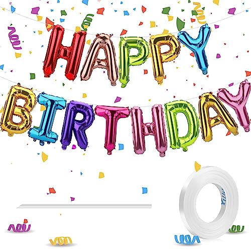 Happy Birthday Ballons Banner, 16inch Mylar Folien Buchstaben Luftballons Geburtstag, Geburtstagsparty Dekorationen und Zubehör für Kinder und Erwachsene Happy Birthday Ballons Banner, 16inch Mylar Folien Buchstaben Luftballons Geburtstag, Geburtstagsparty Dekorationen und Zubehör für Kinder und Erwachsene von Nagsxiw