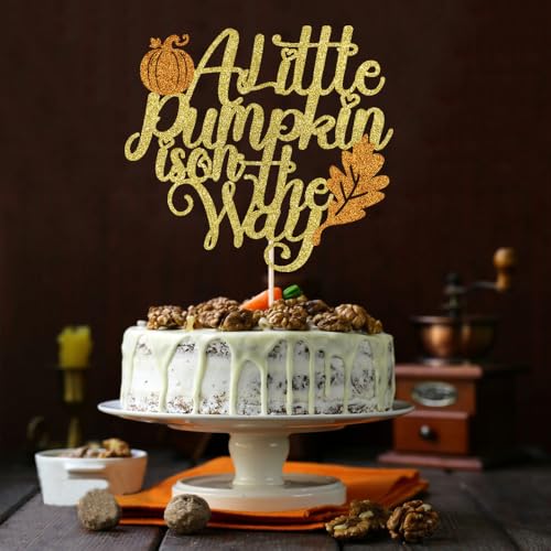 Naicaek 1 x Tortenaufsatz "A Little Pumpkin is on the Way", "Welcome Little Pumpkin Fall Autumn Baby Shower Thanksgiving Baby Gender Reveal", Party-Dekoration, kleiner Kürbis, für Jungen und Mädchen Naicaek 1 x Tortenaufsatz "A Little Pumpkin is on the Way", "Welcome Little Pumpkin Fall Autumn Baby Shower Thanksgiving Baby Gender Reveal", Party-Dekoration, kleiner Kürbis, für Jungen und Mädchen von Naicaek