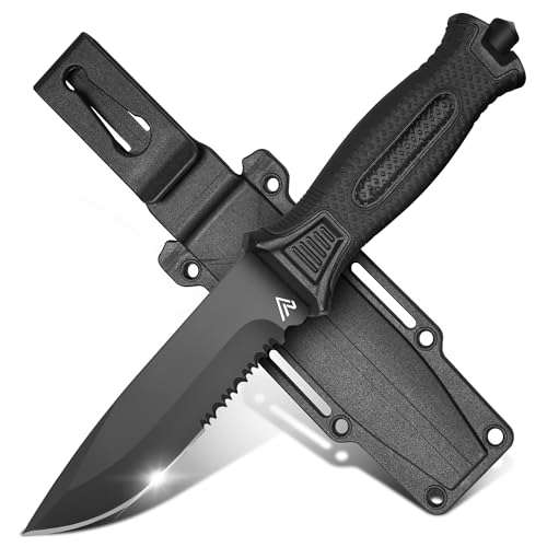 Naifu® - Outdoor Messer Feststehende Messer 12 CM - Survival Messer - Jagdmesser Klinge mit Scheide - Bushcraft Messer - Überlebensmesser - für Männer Camping Jagd Wandern Abenteuer von Naifu