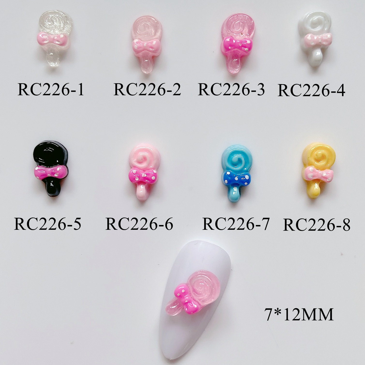 30Pcs/Tasche Cartoon Nail Art Lollypop Candy Deco Harz Nagel Kunst Dekoration Diy Rc226 von NailAngel2019