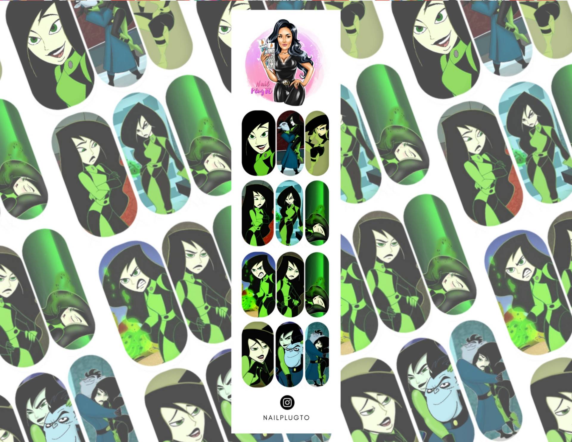 Shego Nail Decals - Waterslide Art Sticker von NailDecalDesigns