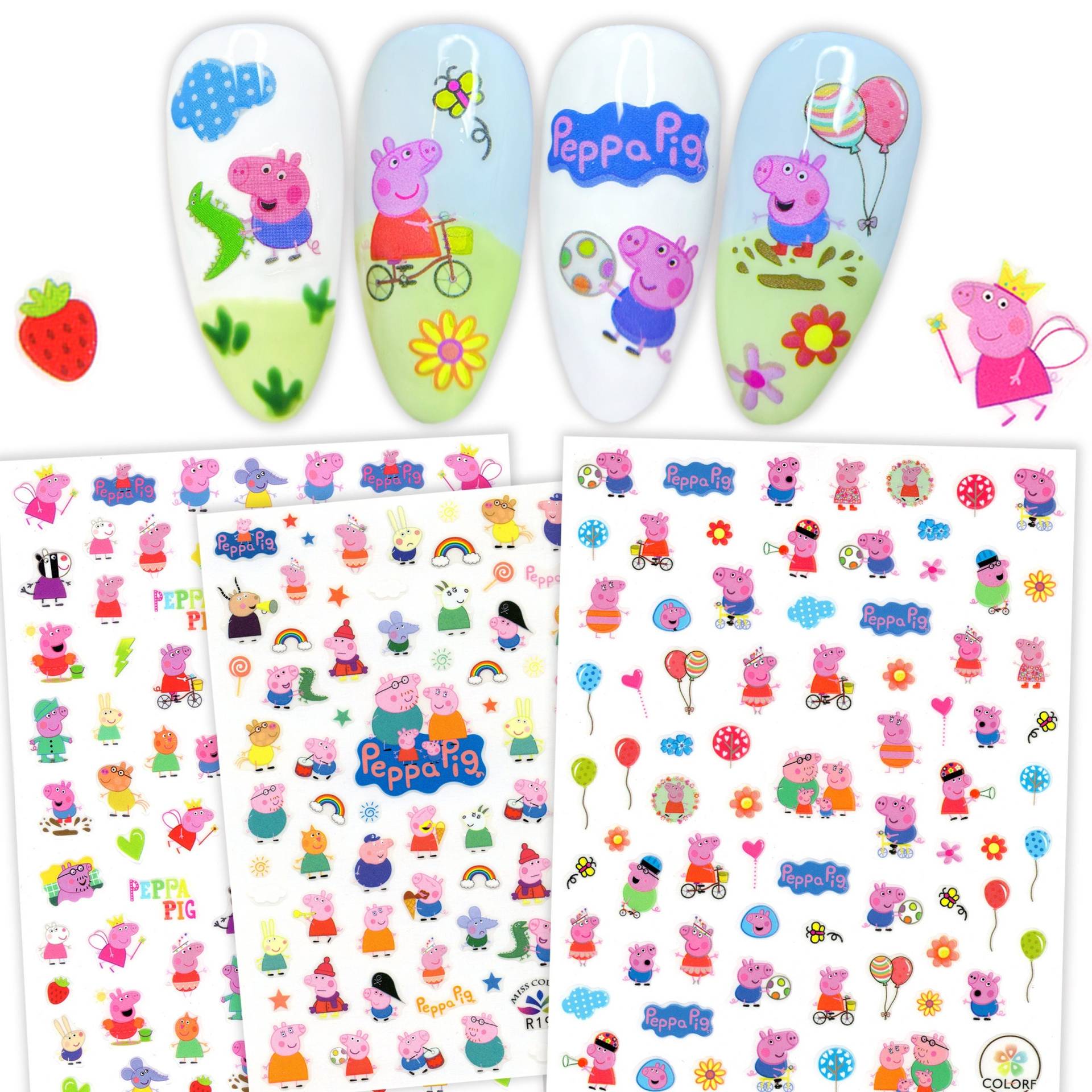 3 Bögen Pink Schweinchen Nail Art Sticker | Niedliche Kinder Cartoon Selbstklebende Nagel Aufkleber Lustige Geschenke Für Und Freunde Fee Schwein 3 Bögen Pink Schweinchen Nail Art Sticker | Niedliche Kinder Cartoon Selbstklebende Nagel Aufkleber Lustige Geschenke Für Und Freunde Fee Schwein von NailQueenNYC