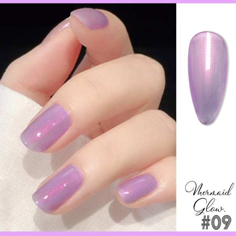 Flieder-Lila Mit Rosigem Perlmutt-Schimmer | Immergrüne Orchidee Mauve Lavendel Nägel Mermaid Glow Uv/Led Gel Nagellack 8Ml -Farbton #09 von NailQueenNYC