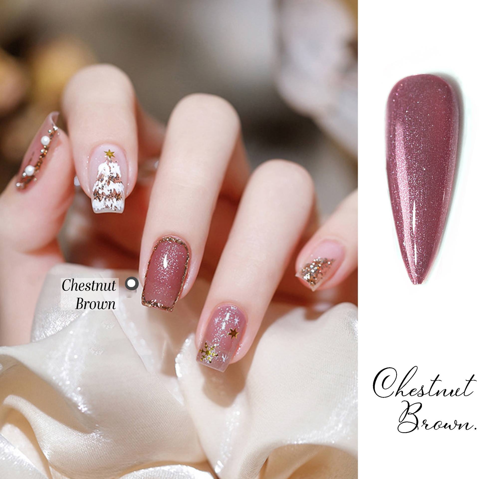 Kastanienbraun Gel Lack 15Ml | Soak Off Uv/Led Gel-Nagellack Warmes Rot Braun Gepaart Mit Pearl Sparkle E1-09 Kastanienbraun Gel Lack 15Ml | Soak Off Uv/Led Gel-Nagellack Warmes Rot Braun Gepaart Mit Pearl Sparkle E1-09 von NailQueenNYC