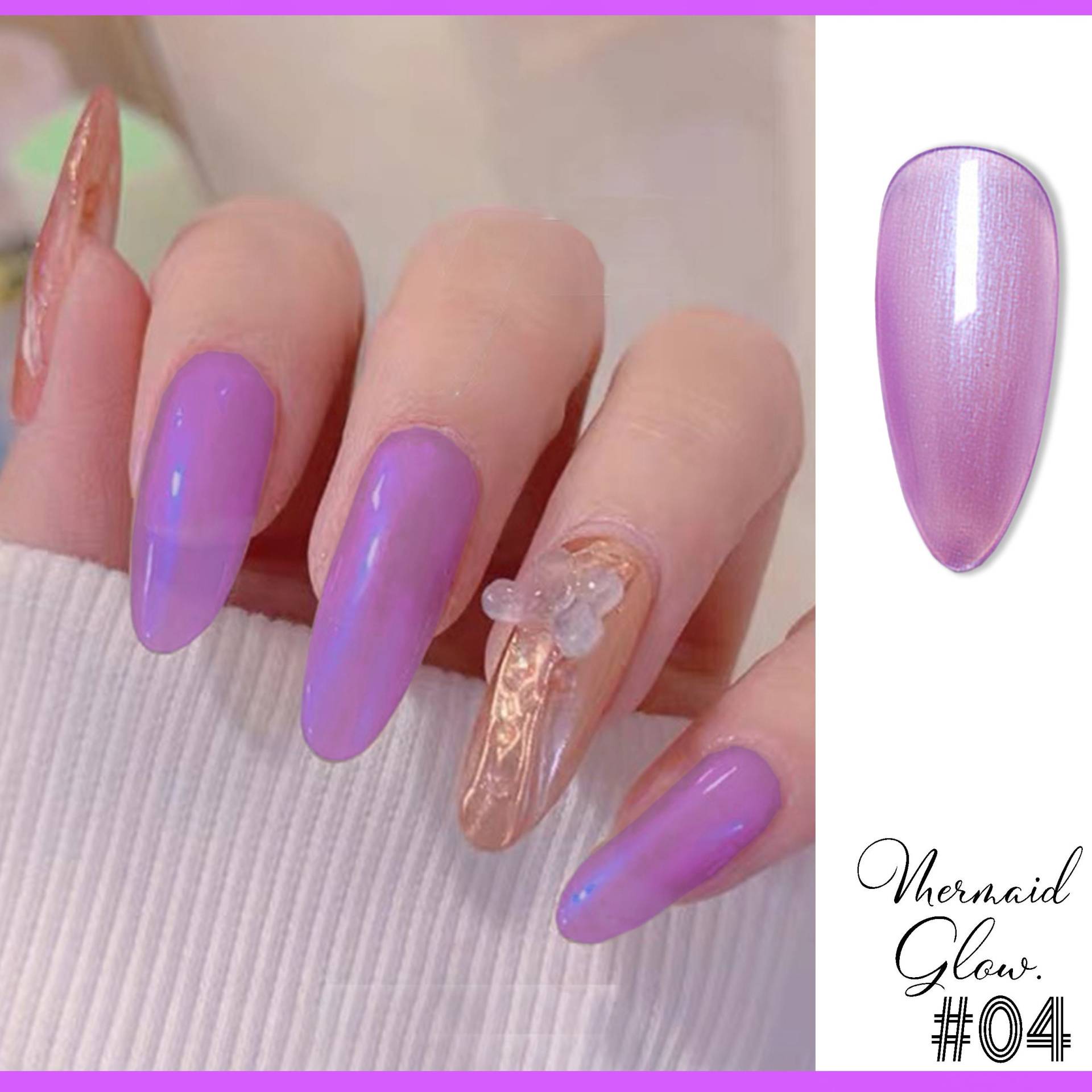 Orchidee Fuchsia Mit Periwinkle Blue Schimmer | Blau Lila Rosa Irisierendes Einhorn Glam Mermaid Glow Uv/Led Gel Nagellack 8Ml -Farbton #04 von NailQueenNYC