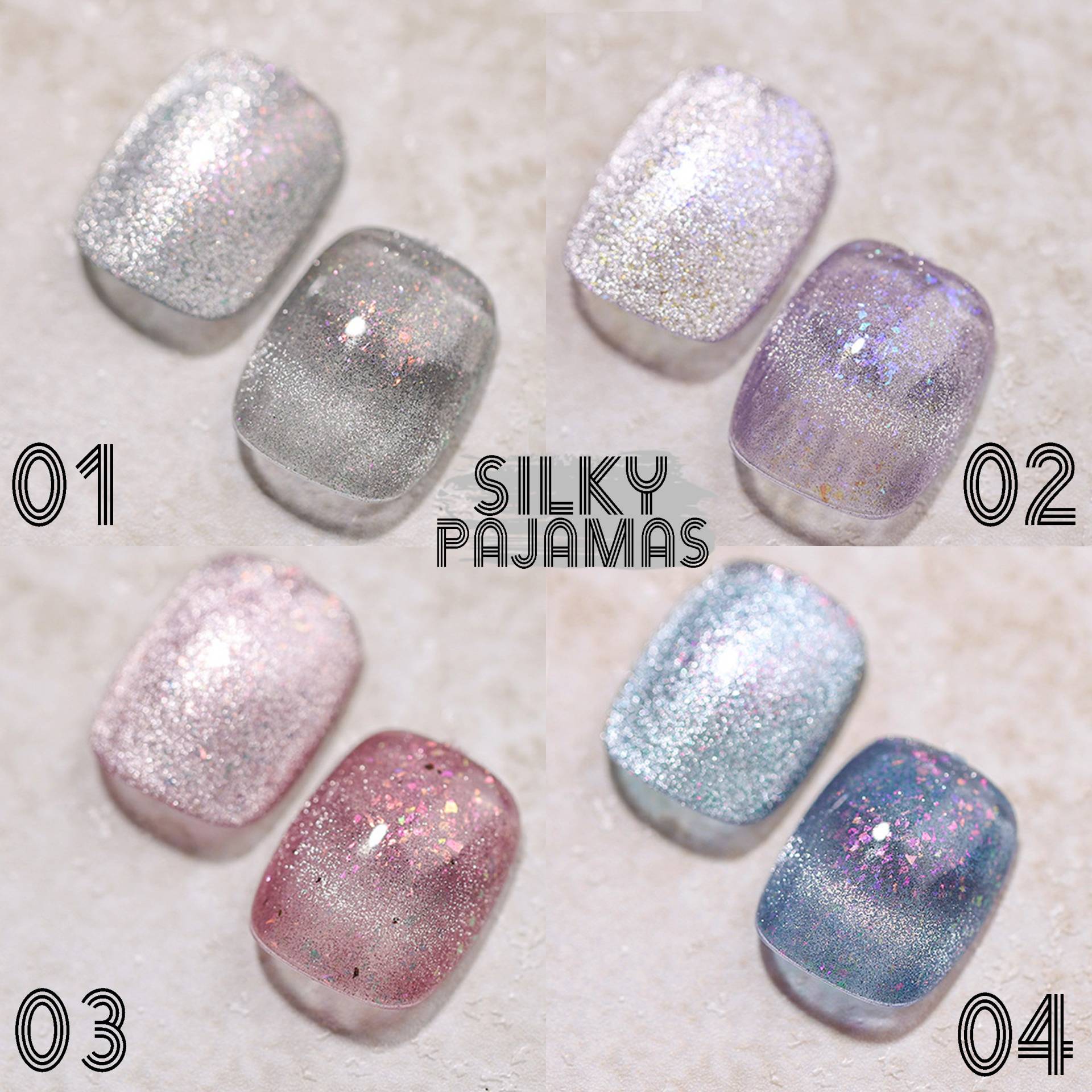 Silky Pyjamas Katzenaugen Set Gel Nagellack 8Ml 4 Farben | Soak Off Uv/Led-Gelpoliermittel Fee Glitzer Katzenaugen-Effekt Magnetstift Erforderlich von NailQueenNYC