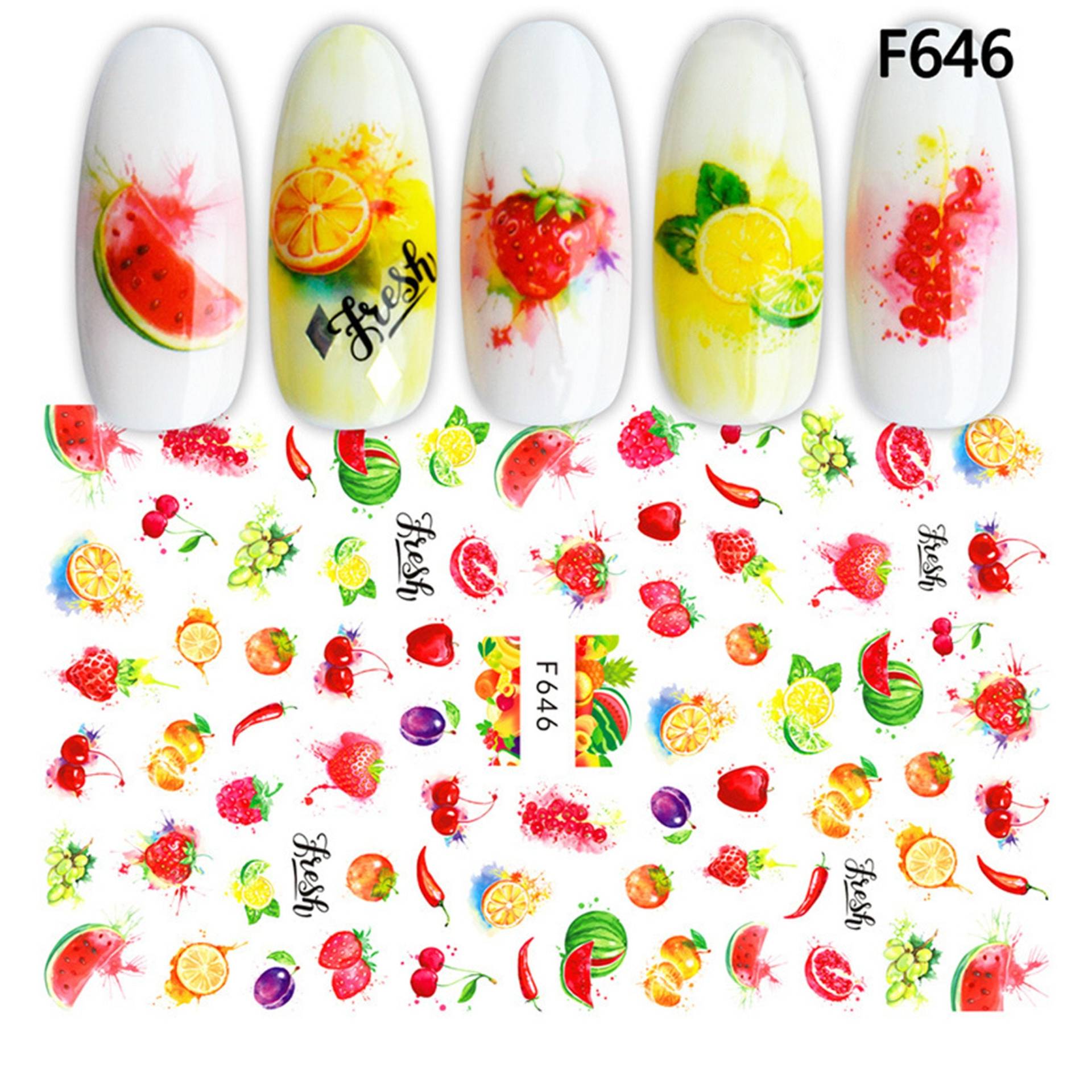 Sommer Fruit Splash Nail Art Sticker | Wassermelone Erdbeere Kirsche Orange Selbstklebende Nagel Abziehbilder Süße Obst Scheiben Diy von NailQueenNYC