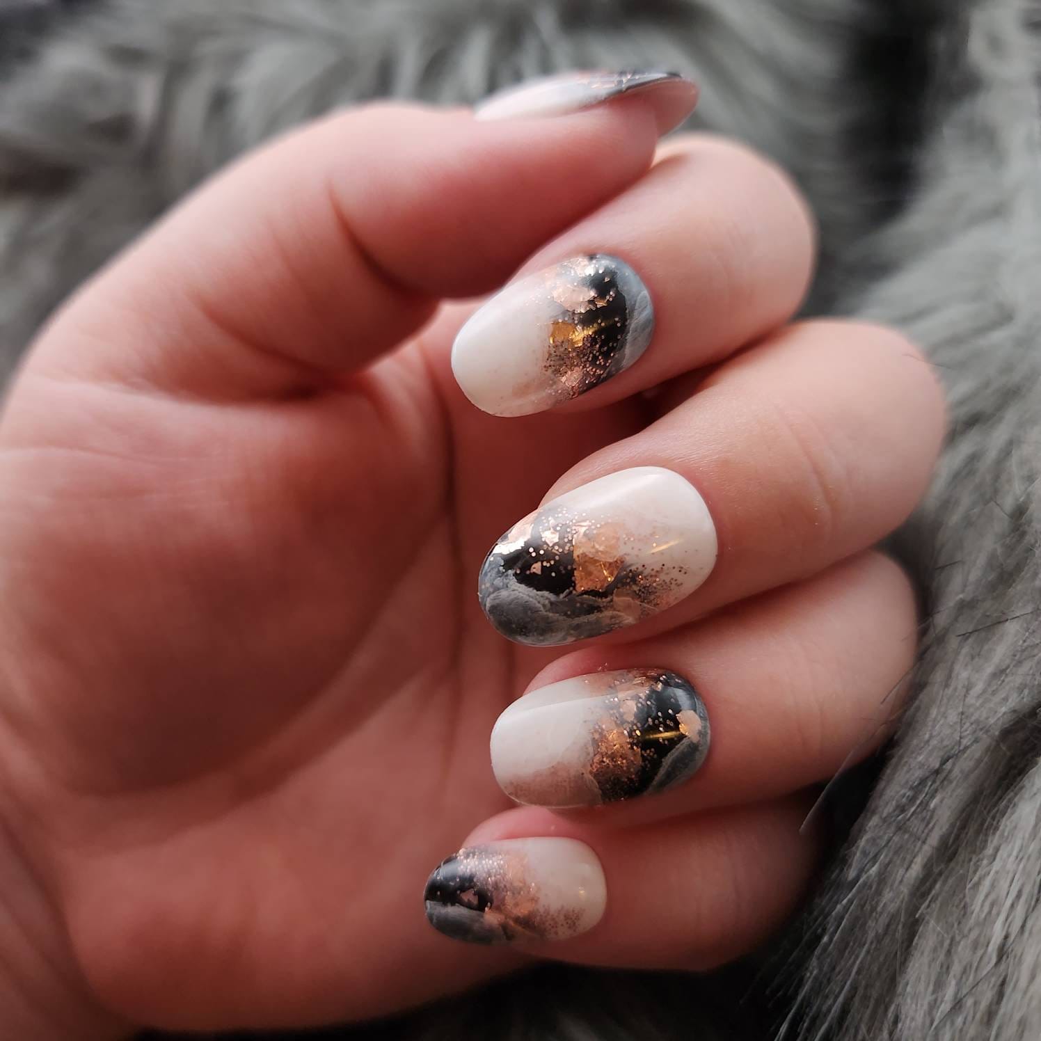 Press On Nails Gelnägel Künstliche Nägel Acrylnägel Handgemalt Marmor Schwarz Weiß Rosegold Press On Nails Gelnägel Künstliche Nägel Acrylnägel Handgemalt Marmor Schwarz Weiß Rosegold von NaildITbyValentina