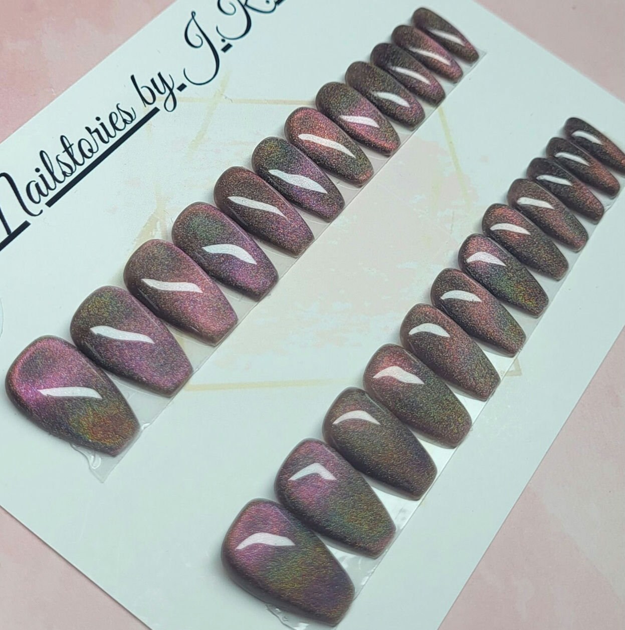 Ready To Wear Sizingkit 24 Stück Press On Nägel - Short Ballerina Cat Eye Regenbogen , Handgemacht Aus Deutschland Ready To Wear Sizingkit 24 Stück Press On Nägel - Short Ballerina Cat Eye Regenbogen , Handgemacht Aus Deutschland von NailstoriesbyJK