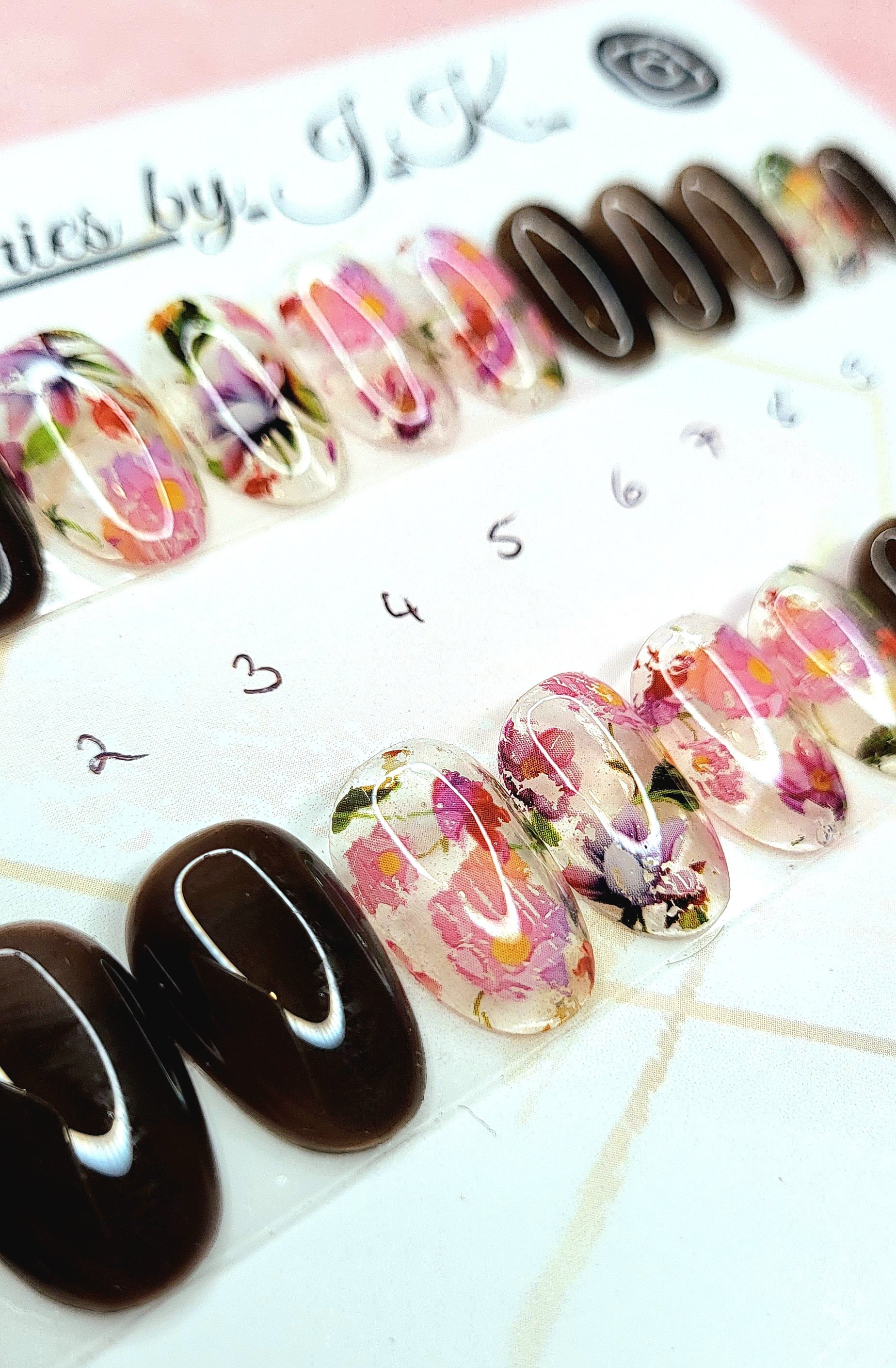 Versandfertig Ready To Ship Press On Nails - Short Oval Jelly Black Blumen Frühling Sommer Glasnails Sizingkit -Geschenkset Versandfertig Ready To Ship Press On Nails - Short Oval Jelly Black Blumen Frühling Sommer Glasnails Sizingkit -Geschenkset von NailstoriesbyJK