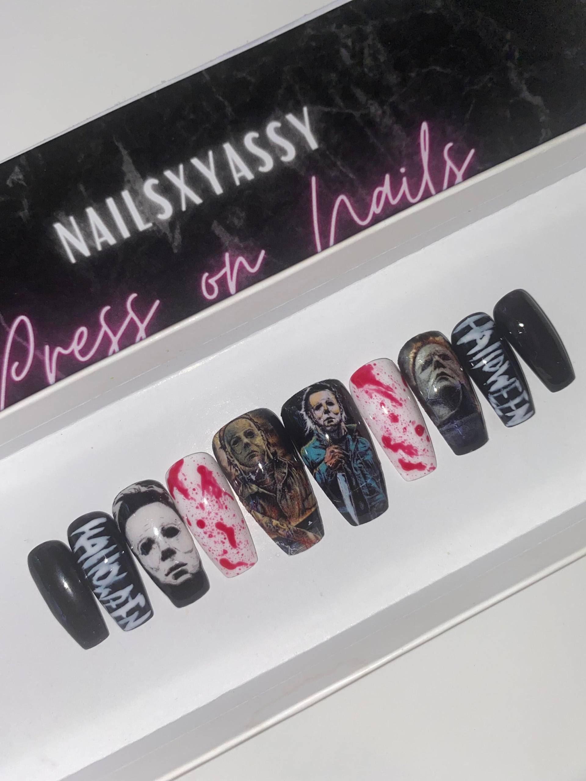 Michael Myers Halloween-Nägel Michael Myers Halloween-Nägel von Nailsxyassy