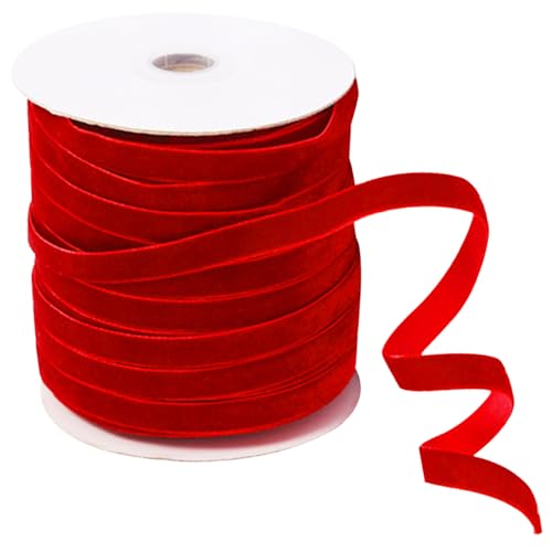 Naisicatar 1 Roll Samtband 50yd x 1 cm rotes Vintage Samtband DIY Dekorative Feste Farbe Weihnachtsband Chinlon -Band für Geschenkwickelbogen Machen Kranzstrauß Naisicatar 1 Roll Samtband 50yd x 1 cm rotes Vintage Samtband DIY Dekorative Feste Farbe Weihnachtsband Chinlon -Band für Geschenkwickelbogen Machen Kranzstrauß von Naisicatar