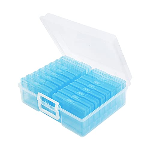 Naivees Foto-Aufbewahrungsbox, 10,2 x 15,2 cm, 16 innere Foto-Organizer-Boxen, transparent, für Bastelarbeiten, Fotos, Bilder, Kunst (blau) von Naivees
