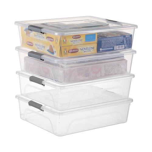 Naivees Kunststoff-Aufbewahrungsbehälter, transparente Aufbewahrungsbehälter mit grauem Griff, Organizer-Box mit robusten Deckeln, stapelbare Behälter für die Organisation von Handwerk und Werkzeugen Naivees Kunststoff-Aufbewahrungsbehälter, transparente Aufbewahrungsbehälter mit grauem Griff, Organizer-Box mit robusten Deckeln, stapelbare Behälter für die Organisation von Handwerk und Werkzeugen von Naivees