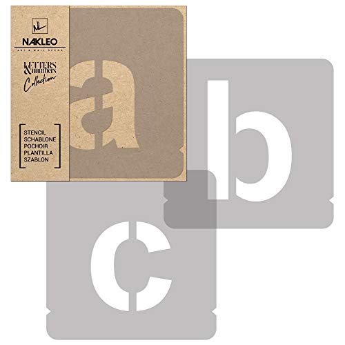 NAKLEO Alphabet Malschablonen Set 42 Stück, 7 cm Buchstaben & Zahlen Modern Sans Klein Schriftart, Wiederverwendbare Kunststoff Stencil, DIY Handwerk Holz Möbel Wand Dekoration NAKLEO Alphabet Malschablonen Set 42 Stück, 7 cm Buchstaben & Zahlen Modern Sans Klein Schriftart, Wiederverwendbare Kunststoff Stencil, DIY Handwerk Holz Möbel Wand Dekoration von Nakleo