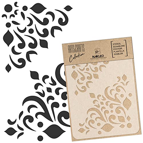 NAKLEO Malschablone für Handwerk A5 15x21cm, Mandala Ecke Ornament Muster, Wiederverwendbare Kunststoff DIY & Scrapbooking Zeichenschablone, Decoupage Kunst Vorlage, Wand Stoff Möbel Holz NAKLEO Malschablone für Handwerk A5 15x21cm, Mandala Ecke Ornament Muster, Wiederverwendbare Kunststoff DIY & Scrapbooking Zeichenschablone, Decoupage Kunst Vorlage, Wand Stoff Möbel Holz von Nakleo