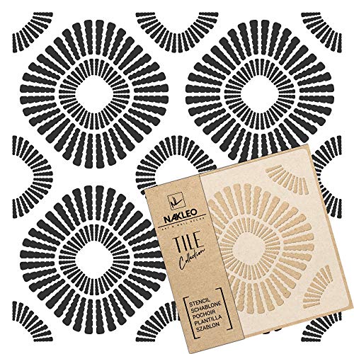 NAKLEO Fliesen Schablone zum Malen 60x60 cm, Olmos Modern Rounded Square Geometric, Kunststoff Wiederverwendbare Große Bodenschablone DIY, Holz Möbel Wand Dekoration - Terrakotta NAKLEO Fliesen Schablone zum Malen 60x60 cm, Olmos Modern Rounded Square Geometric, Kunststoff Wiederverwendbare Große Bodenschablone DIY, Holz Möbel Wand Dekoration - Terrakotta von Nakleo