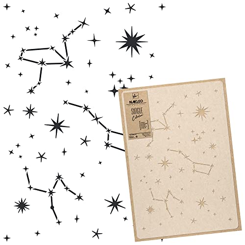 NAKLEO Große Malschablonen 43x64 cm, Sternbild Nacht Himmel Muster, Wiederverwendbare Kunststoff Wandschablone, Dekoration DIY Handwerk, Holz Wand Stoff Stein von Nakleo