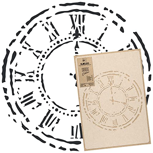 NAKLEO Große Malschablonen 59x95 cm, Zifferblatt Wanduhr Muster, Wiederverwendbare Kunststoff Wandschablone DIY Handwerk, Holz Möbel Boden Stoff NAKLEO Große Malschablonen 59x95 cm, Zifferblatt Wanduhr Muster, Wiederverwendbare Kunststoff Wandschablone DIY Handwerk, Holz Möbel Boden Stoff von Nakleo