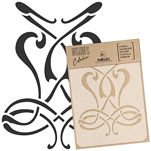 NAKLEO Malschablone für Handwerk A3 30x42cm, Jugendstil Verzierung Elegant Muster, Wiederverwendbare Kunststoff DIY & Scrapbooking Zeichenschablone, Decoupage Kunst Vorlage, Wand Stoff Möbel Holz NAKLEO Malschablone für Handwerk A3 30x42cm, Jugendstil Verzierung Elegant Muster, Wiederverwendbare Kunststoff DIY & Scrapbooking Zeichenschablone, Decoupage Kunst Vorlage, Wand Stoff Möbel Holz von Nakleo