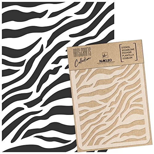 NAKLEO Malschablone für Handwerk A3 30x42cm, Zebra Haut Tier Savanne Muster, Wiederverwendbare Kunststoff DIY & Scrapbooking Zeichenschablone, Decoupage Kunst Vorlage, Wand Stoff Möbel Holz NAKLEO Malschablone für Handwerk A3 30x42cm, Zebra Haut Tier Savanne Muster, Wiederverwendbare Kunststoff DIY & Scrapbooking Zeichenschablone, Decoupage Kunst Vorlage, Wand Stoff Möbel Holz von Nakleo