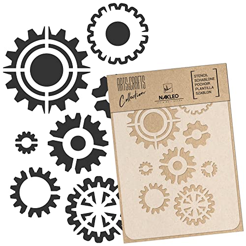 NAKLEO Malschablone für Handwerk A4 21x30cm, Fabrik Zahnräder Mechanismus Muster, Wiederverwendbare Kunststoff DIY & Scrapbooking Zeichenschablone, Decoupage Kunst Vorlage, Wand Stoff Möbel Holz NAKLEO Malschablone für Handwerk A4 21x30cm, Fabrik Zahnräder Mechanismus Muster, Wiederverwendbare Kunststoff DIY & Scrapbooking Zeichenschablone, Decoupage Kunst Vorlage, Wand Stoff Möbel Holz von Nakleo