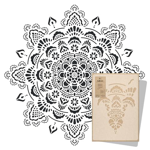 NAKLEO Mandala Große Malschablonen, Durchmesser 197 cm, Boho Mandala Schablone, Wiederverwendbare Kunststoff Wandschablone DIY, geometrische Mandala-Muster für Malerei Wand Boden Holz Stoff Möbel NAKLEO Mandala Große Malschablonen, Durchmesser 197 cm, Boho Mandala Schablone, Wiederverwendbare Kunststoff Wandschablone DIY, geometrische Mandala-Muster für Malerei Wand Boden Holz Stoff Möbel von Nakleo