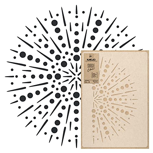 NAKLEO Mandala Große Malschablonen Durchmesser 59 cm - M, Punkt Kreis Feuerwerk Geometrisches Ornament, Wiederverwendbare Kunststoff Wandschablone DIY Handwerk, Holz Möbel Boden Stoff NAKLEO Mandala Große Malschablonen Durchmesser 59 cm - M, Punkt Kreis Feuerwerk Geometrisches Ornament, Wiederverwendbare Kunststoff Wandschablone DIY Handwerk, Holz Möbel Boden Stoff von Nakleo