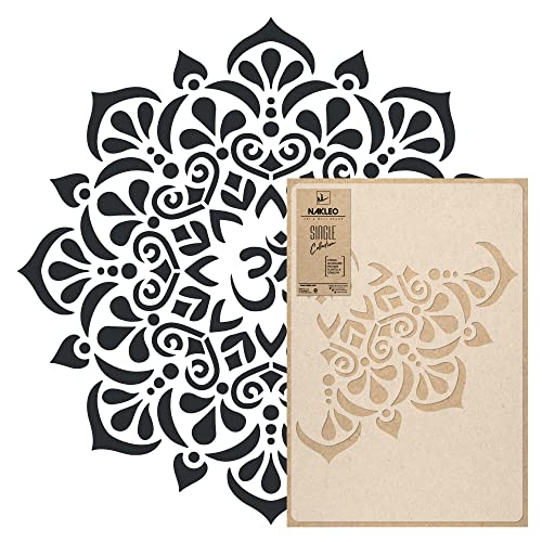 NAKLEO Mandala Große Malschablonen Durchmesser 95 cm - XL, Tibetischer Kreis OM Geometrisches Ornament, Wiederverwendbare Kunststoff Wandschablone DIY Handwerk, Holz Möbel Boden Stoff NAKLEO Mandala Große Malschablonen Durchmesser 95 cm - XL, Tibetischer Kreis OM Geometrisches Ornament, Wiederverwendbare Kunststoff Wandschablone DIY Handwerk, Holz Möbel Boden Stoff von Nakleo