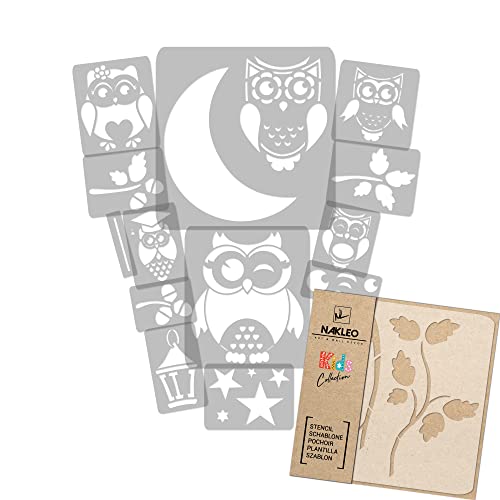 NAKLEO Schablonen Malen für Kinder, 14 Stück Set 9x12 bis 23x34cm Vögel Eulen, Wiederverwendbare Kunstoff Kinderzimmer Malvorlage Raumdekoration, Basteln DIY Wand Möbel Papier NAKLEO Schablonen Malen für Kinder, 14 Stück Set 9x12 bis 23x34cm Vögel Eulen, Wiederverwendbare Kunstoff Kinderzimmer Malvorlage Raumdekoration, Basteln DIY Wand Möbel Papier von Nakleo
