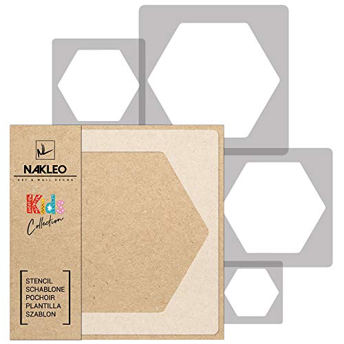 NAKLEO Schablonen Malen für Kinder, 5 Stück Set 9x9 bis 34x34cm Honig Honigwabe Sechseck, Wiederverwendbare Kunstoff Kinderzimmer Malvorlage Raumdekoration, Basteln DIY Wand Möbel Papier NAKLEO Schablonen Malen für Kinder, 5 Stück Set 9x9 bis 34x34cm Honig Honigwabe Sechseck, Wiederverwendbare Kunstoff Kinderzimmer Malvorlage Raumdekoration, Basteln DIY Wand Möbel Papier von Nakleo