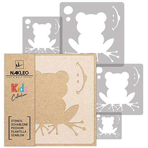 NAKLEO Wiederverwendbare Kunststoff Schablonen Malen Kinder, 5 Stück Set 9x9 bis 34x34cm Frosch Kröte Amphibie, Kinderzimmer Malvorlage Raumdekoration, Basteln DIY Wand Möbel NAKLEO Wiederverwendbare Kunststoff Schablonen Malen Kinder, 5 Stück Set 9x9 bis 34x34cm Frosch Kröte Amphibie, Kinderzimmer Malvorlage Raumdekoration, Basteln DIY Wand Möbel von Nakleo