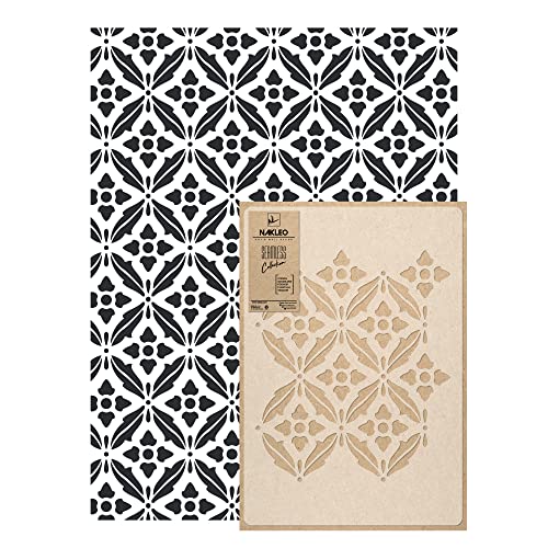 NAKLEO Wandschablone Groß Muster, Malschablone 59x95cm Ann Damast Ornament Wiederverwendbare Kunststoff, Geometrische Tapete Wandgestaltung, DIY Craft, Holz Möbel Boden Stoff von Nakleo