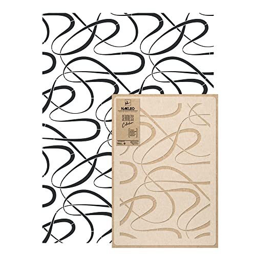 NAKLEO Wandschablone Groß Muster, Malschablone 59x95cm Geschwungene Linien Esses Floreses Wiederverwendbare Kunststoff, Geometrische Tapete Wandgestaltung, DIY Craft NAKLEO Wandschablone Groß Muster, Malschablone 59x95cm Geschwungene Linien Esses Floreses Wiederverwendbare Kunststoff, Geometrische Tapete Wandgestaltung, DIY Craft von Nakleo