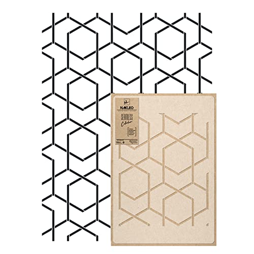 NAKLEO Wandschablone Groß Muster, Malschablone 59x95cm Linien Figur Wiederverwendbare Kunststoff, Geometrische Tapete Wandgestaltung, DIY Craft, Holz Möbel Boden Stoff NAKLEO Wandschablone Groß Muster, Malschablone 59x95cm Linien Figur Wiederverwendbare Kunststoff, Geometrische Tapete Wandgestaltung, DIY Craft, Holz Möbel Boden Stoff von Nakleo