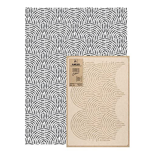 NAKLEO Wandschablone Groß Muster, Malschablone 59x95cm Regenbögen Art Deco Wiederverwendbare Kunststoff, Geometrische Tapete Wandgestaltung, DIY Craft von Nakleo