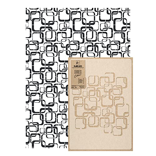 NAKLEO Wandschablone Groß Muster, Malschablone 59x95cm Retro Quadratische Gerundet Wiederverwendbare Kunststoff, Geometrische Tapete Wandgestaltung, DIY Craft, Holz Möbel Boden Stoff NAKLEO Wandschablone Groß Muster, Malschablone 59x95cm Retro Quadratische Gerundet Wiederverwendbare Kunststoff, Geometrische Tapete Wandgestaltung, DIY Craft, Holz Möbel Boden Stoff von Nakleo