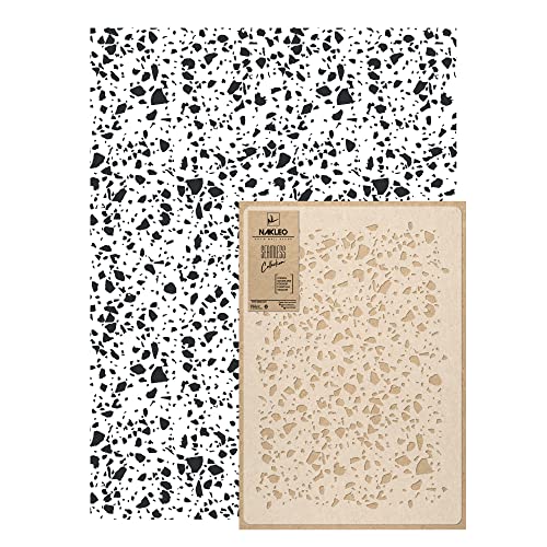 NAKLEO Wandschablone Groß Muster, Malschablone 59x95cm Terrazzo Flecken Retro Wiederverwendbare Kunststoff, Geometrische Tapete Wandgestaltung, DIY Craft, Holz Möbel Boden Stoff NAKLEO Wandschablone Groß Muster, Malschablone 59x95cm Terrazzo Flecken Retro Wiederverwendbare Kunststoff, Geometrische Tapete Wandgestaltung, DIY Craft, Holz Möbel Boden Stoff von Nakleo
