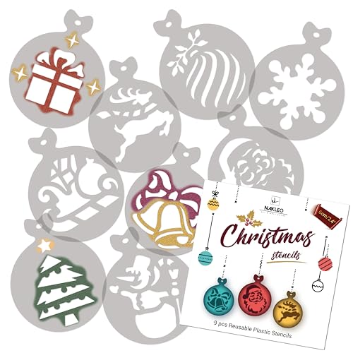 NAKLEO Weihnachten Kuchen Dekorieren Schablonen, 9 Stück Set 6x6cm, Wiederverwendbare Kunststoff Keksschablonen, Weihnachst Plätzchenschablonen DIY Dekoration, Kekse Torten Fondant Dessert Cupcake NAKLEO Weihnachten Kuchen Dekorieren Schablonen, 9 Stück Set 6x6cm, Wiederverwendbare Kunststoff Keksschablonen, Weihnachst Plätzchenschablonen DIY Dekoration, Kekse Torten Fondant Dessert Cupcake von Nakleo