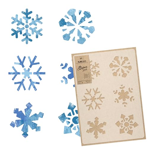 NAKLEO Weihnachten Malschablone für Kunstschnee Spray, Wiederverwendbare Kunststoff Schneespray Schablone für Fenster Dekoration, M 43x64 cm, Weihnachst Malerei Schablonen, Weihnachtsmann Schlitten NAKLEO Weihnachten Malschablone für Kunstschnee Spray, Wiederverwendbare Kunststoff Schneespray Schablone für Fenster Dekoration, M 43x64 cm, Weihnachst Malerei Schablonen, Weihnachtsmann Schlitten von Nakleo