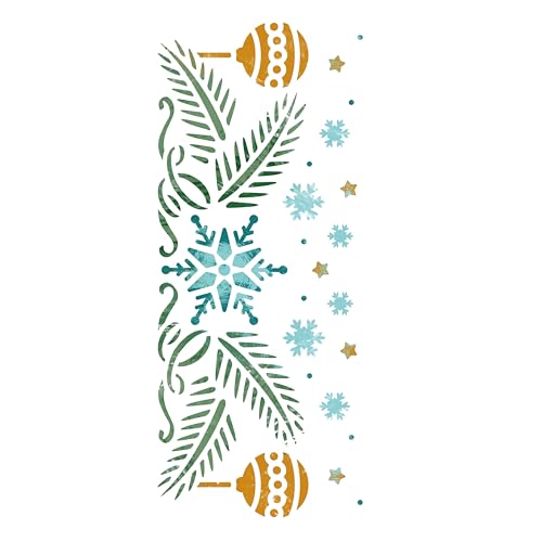 NAKLEO Weihnachten Malschablonen 21x45cm, Wiederverwendbare Kunststoff Schneeflocke Bordüre Muster für Kunstschnee Spray und Malen, DIY Handwerk Weihnachst Dekoration, Fenster Wand Holz Türen Karte NAKLEO Weihnachten Malschablonen 21x45cm, Wiederverwendbare Kunststoff Schneeflocke Bordüre Muster für Kunstschnee Spray und Malen, DIY Handwerk Weihnachst Dekoration, Fenster Wand Holz Türen Karte von Nakleo