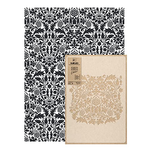 NAKLEO Wandschablone Groß Muster, Malschablone 59x95cm William Morris Blumen Wiederverwendbare Kunststoff, Geometrische Tapete Wandgestaltung, DIY Craft, Holz Möbel Boden Stoff von Nakleo