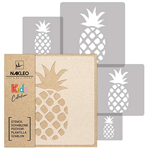 NAKLEO Schablonen Malen für Kinder, 5 Stück Set 9x9 bis 34x34cm Ananas Pflanze Tropisch, Wiederverwendbare Kunststoff für Kinderzimmer Malvorlage Raumdekoration, Basteln DIY Wand Möbel Papier NAKLEO Schablonen Malen für Kinder, 5 Stück Set 9x9 bis 34x34cm Ananas Pflanze Tropisch, Wiederverwendbare Kunststoff für Kinderzimmer Malvorlage Raumdekoration, Basteln DIY Wand Möbel Papier von Nakleo