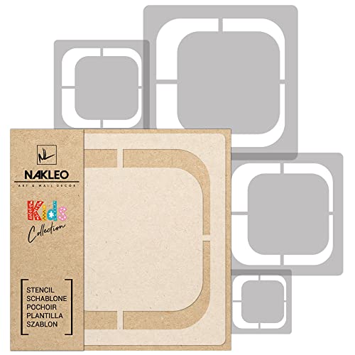 NAKLEO Schablonen Malen für Kinder, 5 Stück Set 9x9 bis 34x34cm Abgerundet Quadratisch Retro, Wiederverwendbare Kunstoff Kinderzimmer Malvorlage Raumdekoration, Basteln DIY Wand Möbel Papier NAKLEO Schablonen Malen für Kinder, 5 Stück Set 9x9 bis 34x34cm Abgerundet Quadratisch Retro, Wiederverwendbare Kunstoff Kinderzimmer Malvorlage Raumdekoration, Basteln DIY Wand Möbel Papier von Nakleo