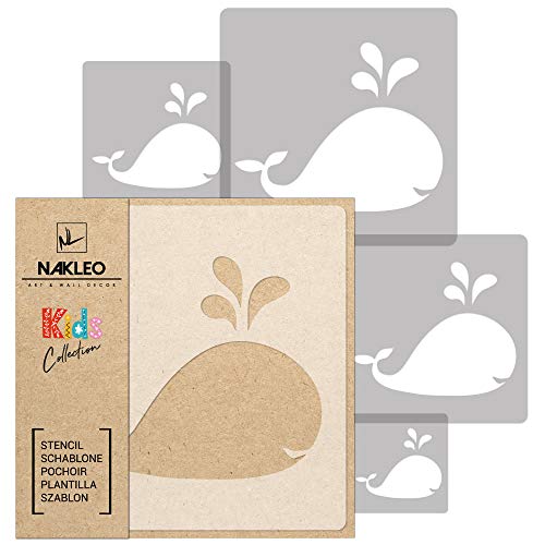 NAKLEO Schablonen Malen für Kinder, 5 Stück Set 9x9 bis 34x34cm Walfisch Ozean Fisch, Wiederverwendbare Kunstoff Kinderzimmer Malvorlage Raumdekoration, Basteln DIY Wand Möbel Papier NAKLEO Schablonen Malen für Kinder, 5 Stück Set 9x9 bis 34x34cm Walfisch Ozean Fisch, Wiederverwendbare Kunstoff Kinderzimmer Malvorlage Raumdekoration, Basteln DIY Wand Möbel Papier von Nakleo