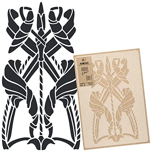 NAKLEO Große Malschablonen 43x64 cm, Jugendstil Sezession Ornament Blume Muster, Wiederverwendbare Kunststoff Wandschablone DIY Handwerk, Holz Möbel Boden Stoff NAKLEO Große Malschablonen 43x64 cm, Jugendstil Sezession Ornament Blume Muster, Wiederverwendbare Kunststoff Wandschablone DIY Handwerk, Holz Möbel Boden Stoff von Nakleo