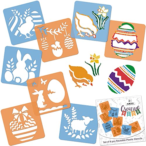 Nakleo Schablonen Malen für Kinder, 8 Stück Set 15x15cm Ostern, Kinder Kreatives Zeichenschablonen, Kunststoff Wiederverwendbar Malschablone DIY Handwerk, Papier Wand Holz Stoff Nakleo Schablonen Malen für Kinder, 8 Stück Set 15x15cm Ostern, Kinder Kreatives Zeichenschablonen, Kunststoff Wiederverwendbar Malschablone DIY Handwerk, Papier Wand Holz Stoff von Nakleo