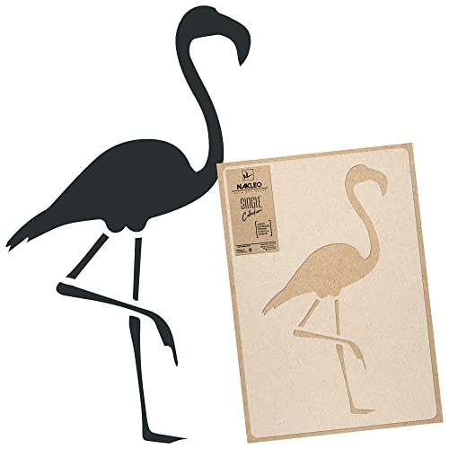 NAKLEO Große Malschablonen 43x64 cm, Flamingo Tier Tropisch Vogel Muster, Wiederverwendbare Kunststoff Wandschablone, Dekoration DIY Handwerk, Holz Wand Stoff Stein von Nakleo