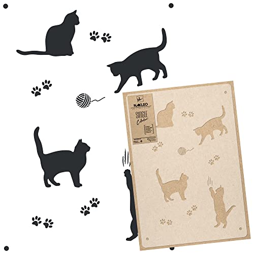 NAKLEO Große Malschablonen 59x95 cm, Katze Haustier Tier Muster, Wiederverwendbare Kunststoff Wandschablone, Dekoration DIY Handwerk, Holz Wand Stoff Stein von Nakleo