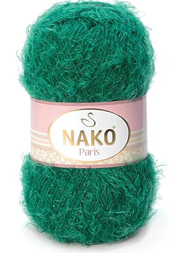 NAKO Paris 3440 Strickgarn, Häkelgarn - Premium-Acryl-Schal, Wintermütze, Garn - 5 Knäuel 40% Acryl, 60% Polyamid - 100g pro Knäuel von NAKO